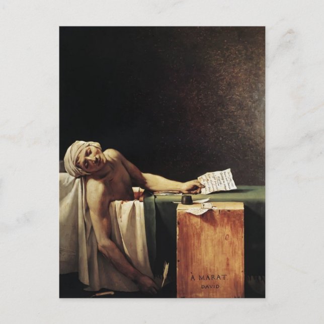 Cartão Postal Jacques-Louis David - A Morte de Marat (Frente)