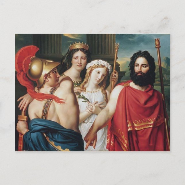 Cartão Postal Jacques-Louis David - A raiva dos Aquiles (Frente)