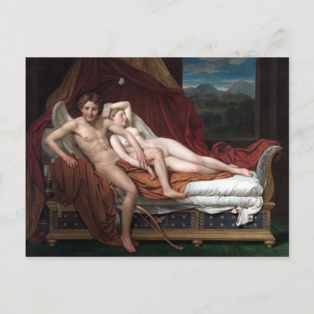 Cartão Postal Jacques-Louis David Cupid e Psyche (Frente)