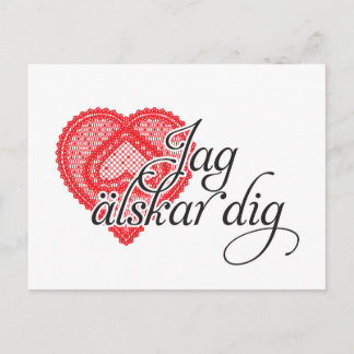Cartão Postal jag älskar dig (sueco)