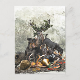 Cartão Postal Jagdterrier, Caça alemã Terrier