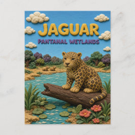Cartão Postal Jaguar Pantanal Wetlands Modern KlayKoo