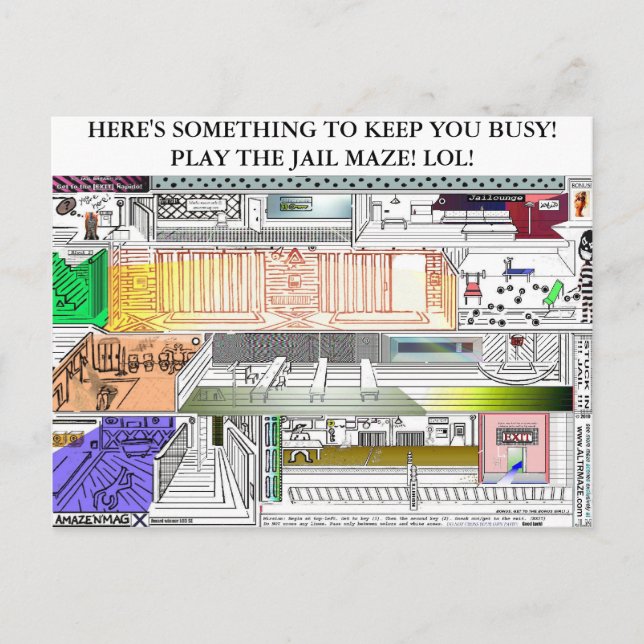 CARTÃO POSTAL JAIL MAZE:  ALGO PARA TE MANTER OCUPADO! PLA... (Frente)