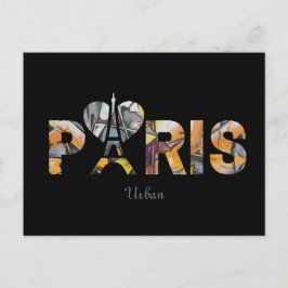 Cartão Postal J'aime Paris avec un décor urbain bien coloré