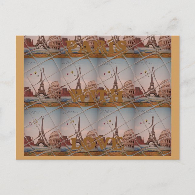 Cartão Postal J'aime Paris (I Love Paris) (Frente)