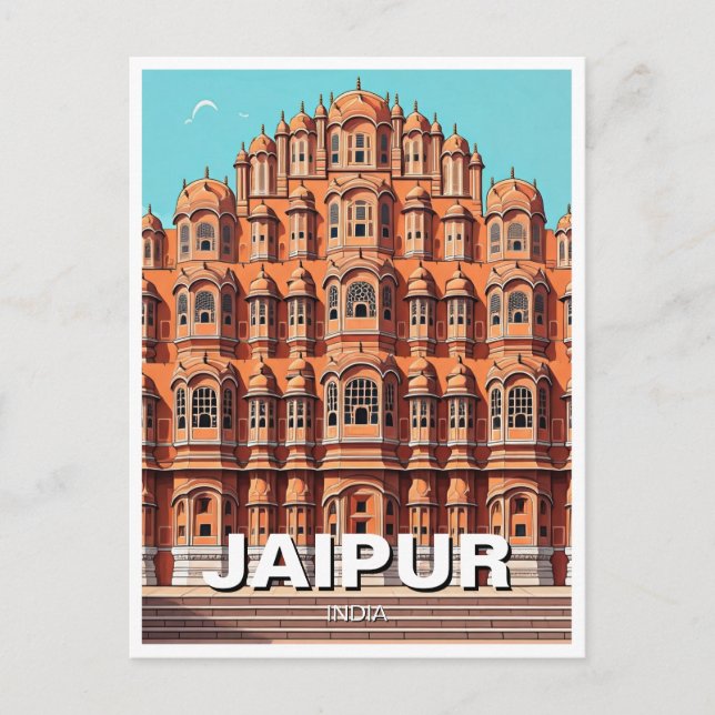 Cartão Postal Jaipur Hawa Mahal Souvenir (Frente)
