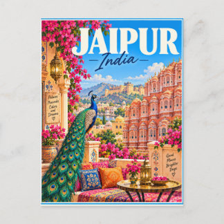 Cartão Postal Jaipur India Colorful Travel
