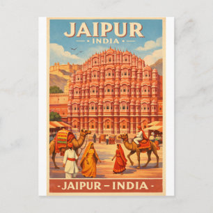 Cartão Postal Jaipur, Índia, num clássico retrô