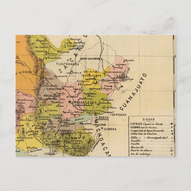 Cartão Postal Jalisco, México (Frente)