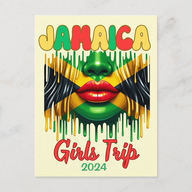 Cartão Postal Jamaica Girls Trip 2024 Tropical Beach Getaway (Frente)
