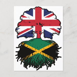 Cartão Postal Jamaica Jamaican UK Tree Roots Flag
