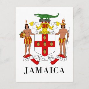 Cartão Postal JAMAICA - símbolo/casaco de armas/bandeira/cores/e
