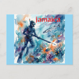 Cartão Postal Jamaica spearfishing