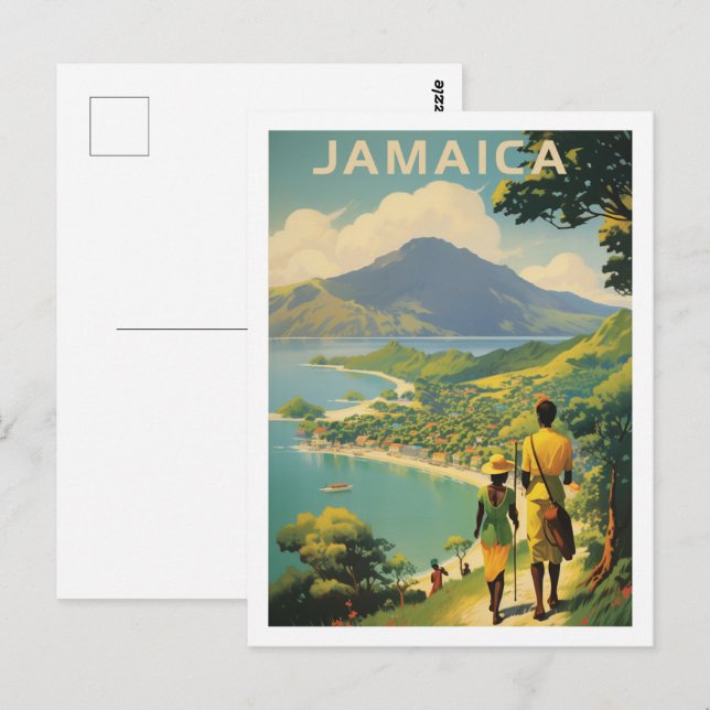 Cartão Postal Jamaica Vintage Familiar Viagem (Frente/Verso)