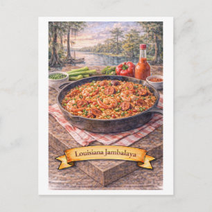 Cartão Postal Jambalaya da Louisiana (Série de Comida Americana)
