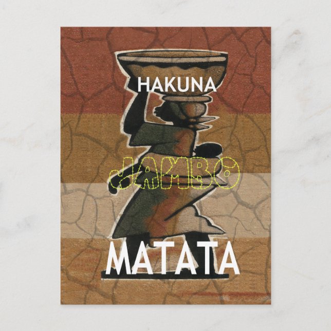 Cartão Postal Jambo Habari Hakuna Matata. (Frente)