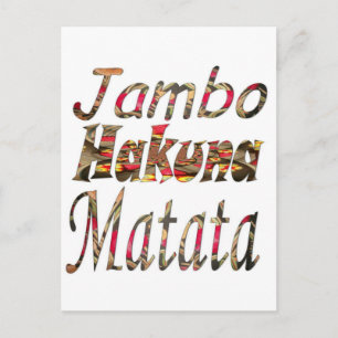 Cartão Postal Jambo Hakuna Matata Impressão de Arte Vintage Afri