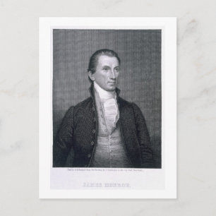 Cartão Postal James Monroe, gravado por Asher Brown Durand (1796