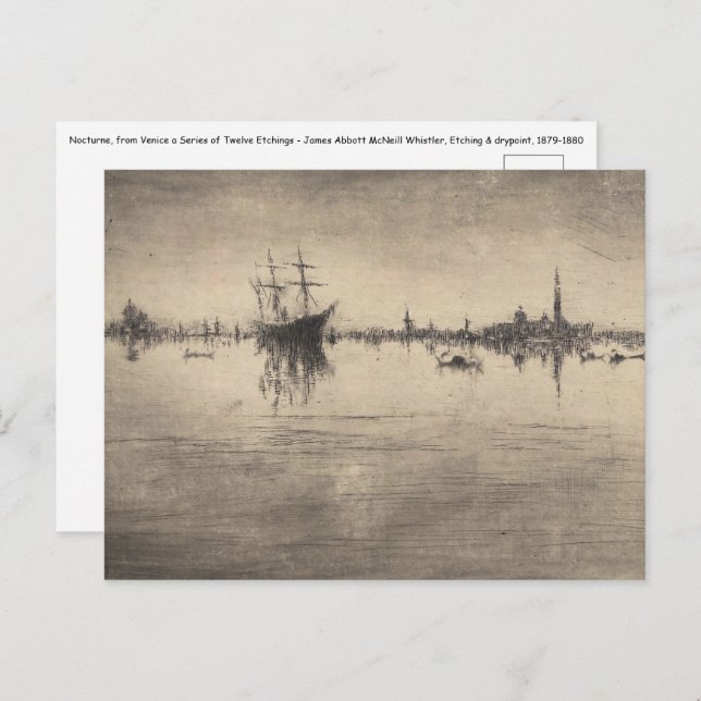 Cartão Postal James Whistler - Noturne, de Veneza (Frente/Verso)