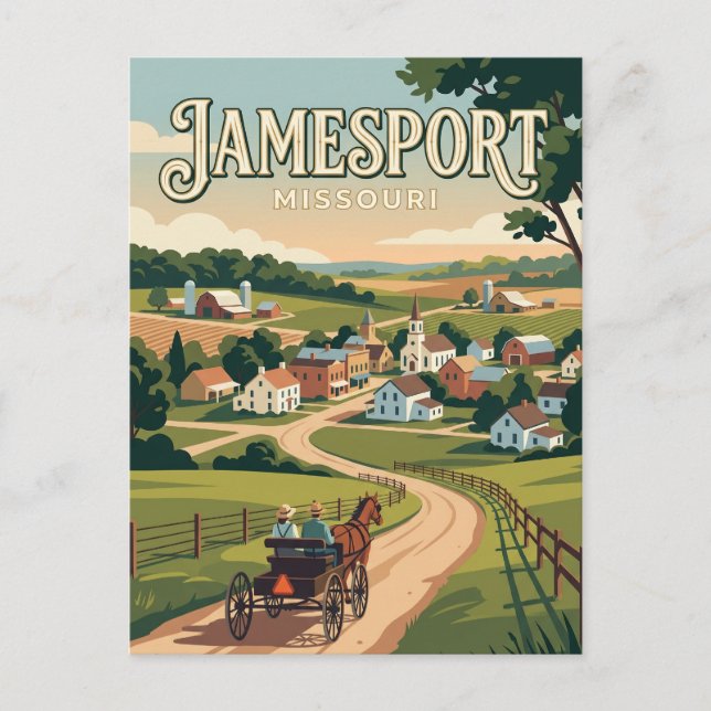 Cartão Postal Jamesport Missouri (Frente)
