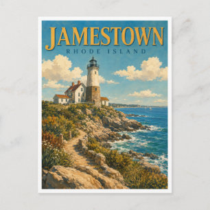 Cartão Postal Jamestown Rhode Island Beavertail Light GeoSaga