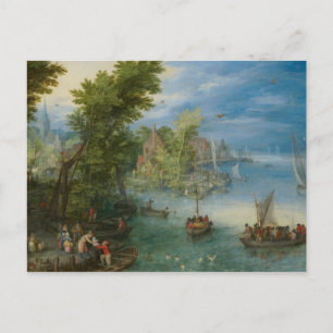 Cartão Postal Jan Brueghel, o Velho - Paisagem do Rio