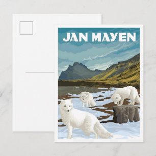 Cartão Postal Jan Mayen Noruega Viagem Antiga 