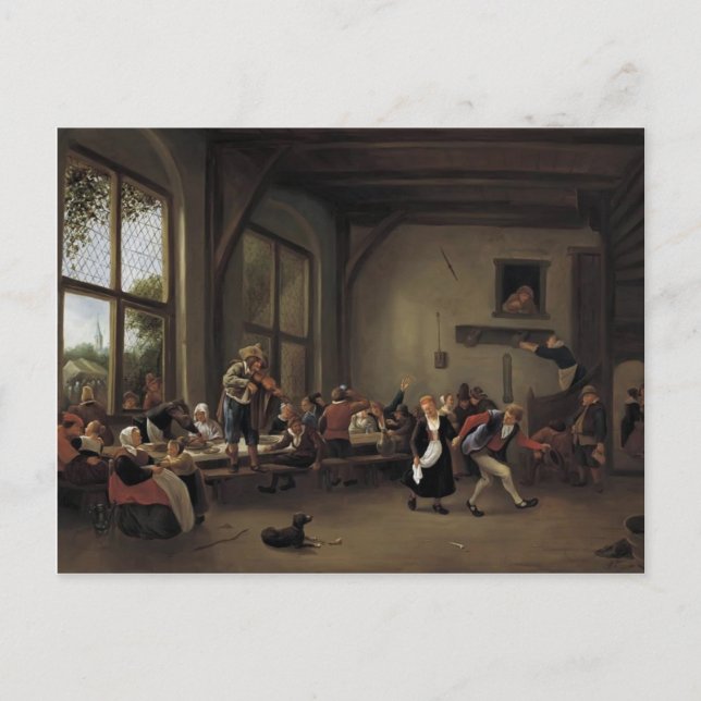 Cartão Postal Jan Steen- Country Wedding (Frente)