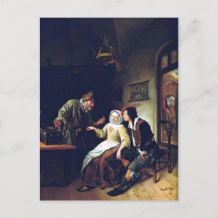 Cartão Postal Jan Steen - Escolha entre Richness e Juventude