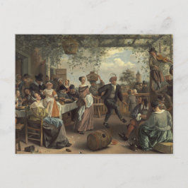 Cartão Postal jan steen o casal dançante