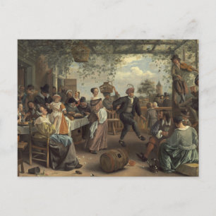 Cartão Postal jan steen o casal dançante