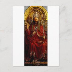 Cartão Postal Jan van Eyck Deus Pai no Trono Arte Fino
