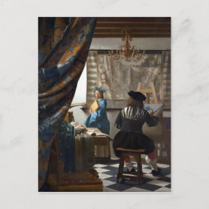 Cartão Postal Jan Vermeer A Arte da Pintura