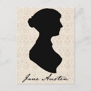 Cartão Postal Jane Austen profile silhouette
