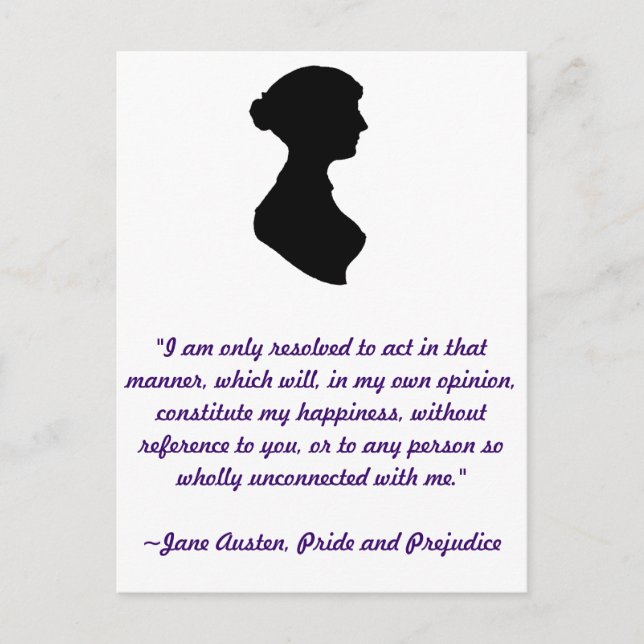 Cartão Postal Jane Austen Quote Postcard (Frente)