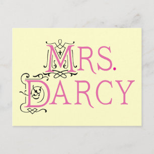 Cartão Postal Jane Austen Sra. Darcy Gift