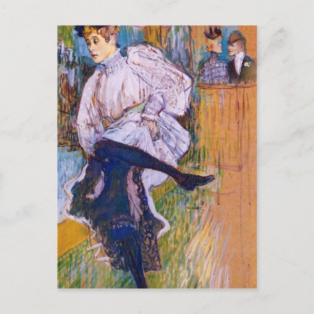 Cartão Postal Jane Avril dança por Toulouse-Lautrec (Frente)