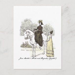 Cartão Postal Jane em Horseback - Orgulho e Preconceito de Jane 