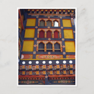 Cartão Postal janela colorida dzong