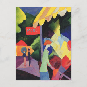 Cartão Postal Janela de moda por August Macke