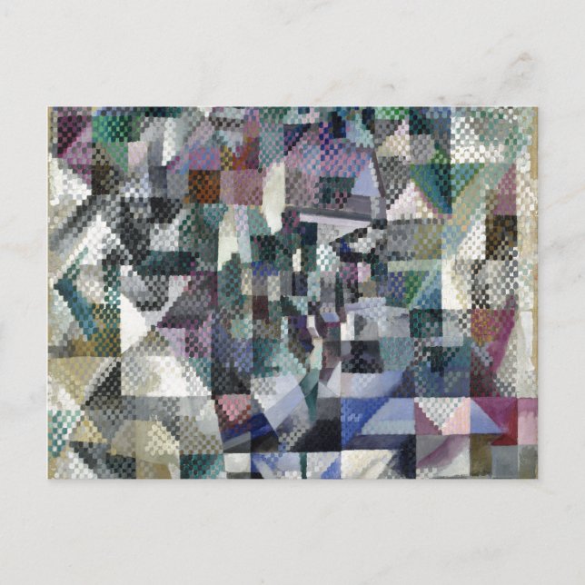 Cartão Postal Janela de pintura de Abstrato Claasunay 3 (Frente)