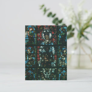 Cartão Postal Janela de Vitral de Igreja Religiosa Antiga