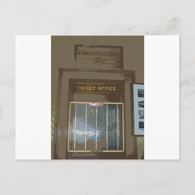 Cartão Postal Janela do título da estação de trem (Frente)