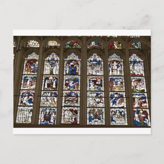 Cartão Postal Janela Grande do Leste da Catedral de York. (Frente)