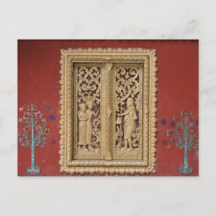 Cartão Postal janela luang red gold