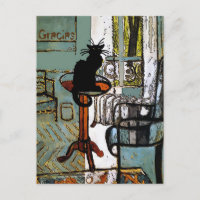 Janela Verde com Gato Preto, Gracias, alterar text