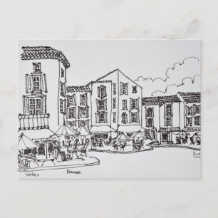 Cartão Postal Jantar ao Ar Livre   Gordes, Sul da França