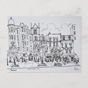 Cartão Postal Jantar ao ar livre na Rua de Indiana.   Washington