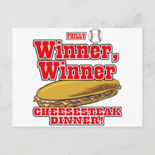 Cartão Postal Jantar de Cheesesteak do Vencedor de Beisebol da F