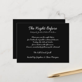 Cartão Postal Jantar de Ensaio de Casamento com Letra Elegante M